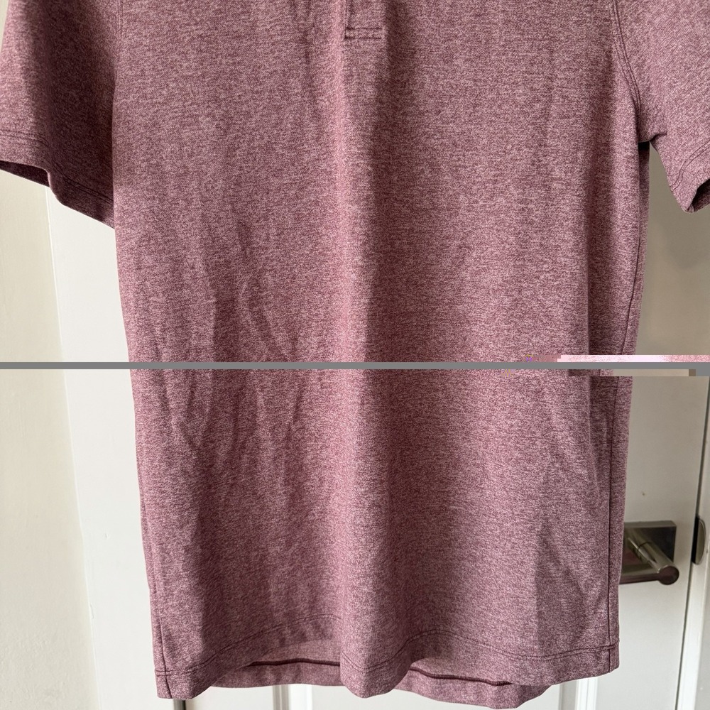 Lululemon Men's Evolution Short Sleeve Polo Shirt in Heathered Red Merlot Size S - Picture 11 of 14